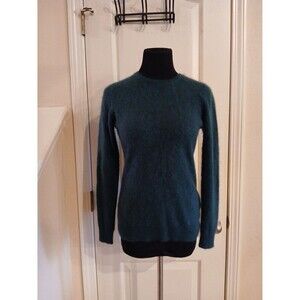 Luxury 100% Cashmere Green Crew Neck Sweater S Old Money Preppy Clean Girl